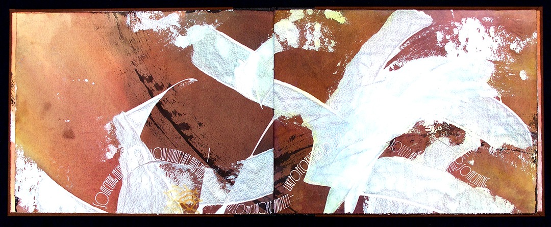 Abstract artwork featuring dynamic shapes and rich colors, blending white and earth tones. The composition highlights texture and movement, relevant for discussions on modern artistic expression.